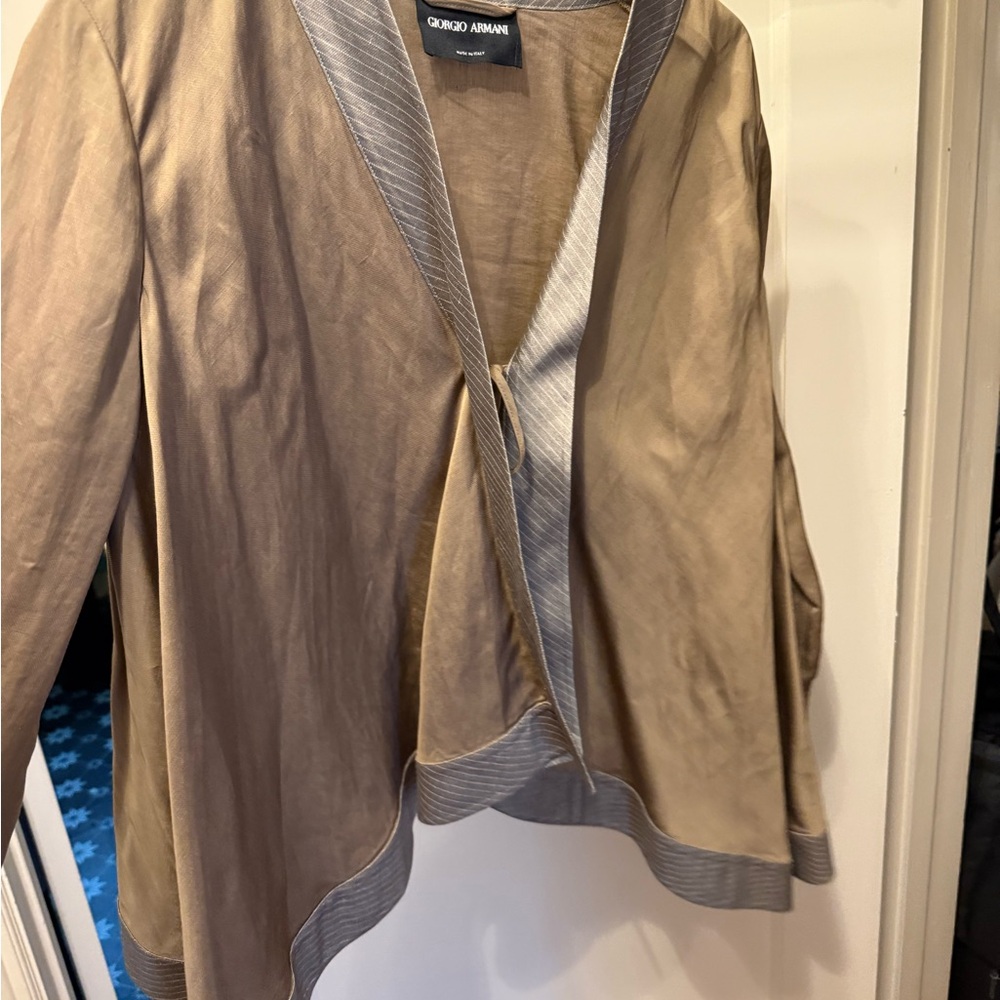 Vintage Giorgio Armani Beige Blazer with Silver Trim